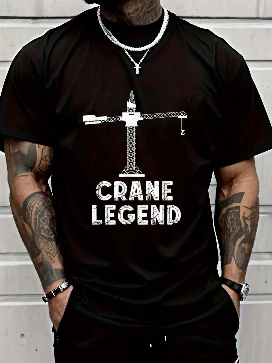 Heavy Equipment Operations - 100% Cotton Men Tshirt Crane Operator
