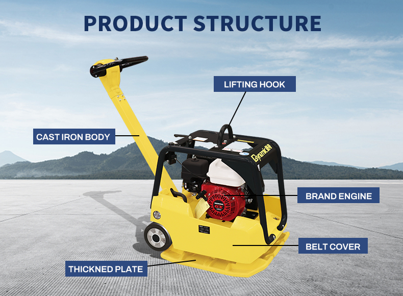 Plate Compactor Vibrator - Reversible Mini Road Compaction Soil Vibrator