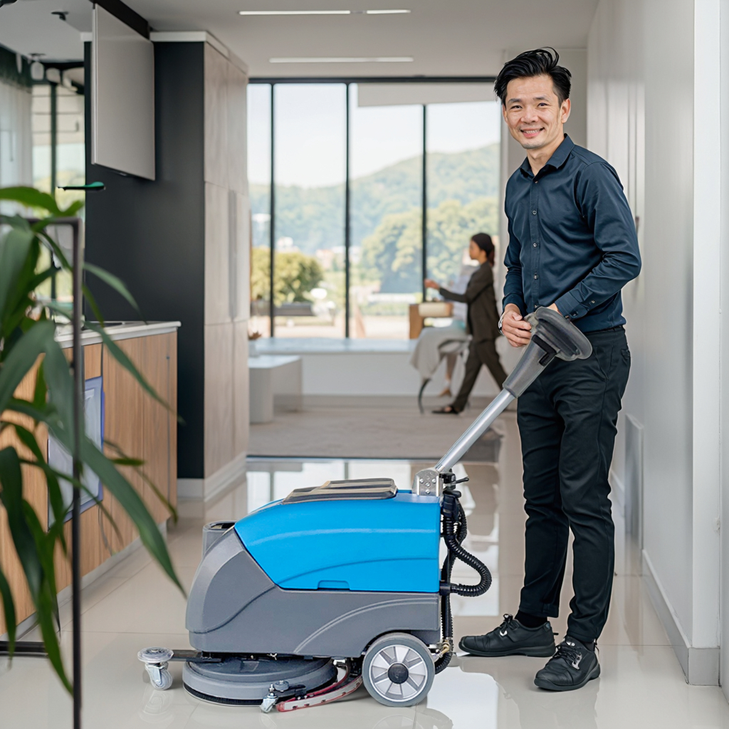 Industrial Floor Scrubber - Industrial Machinery Cleaning Floor Electric Hand
