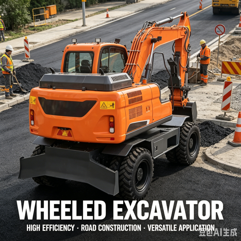 Heavy Equipment Working - Durable Wheel Mounted Excavator 30 Ton
