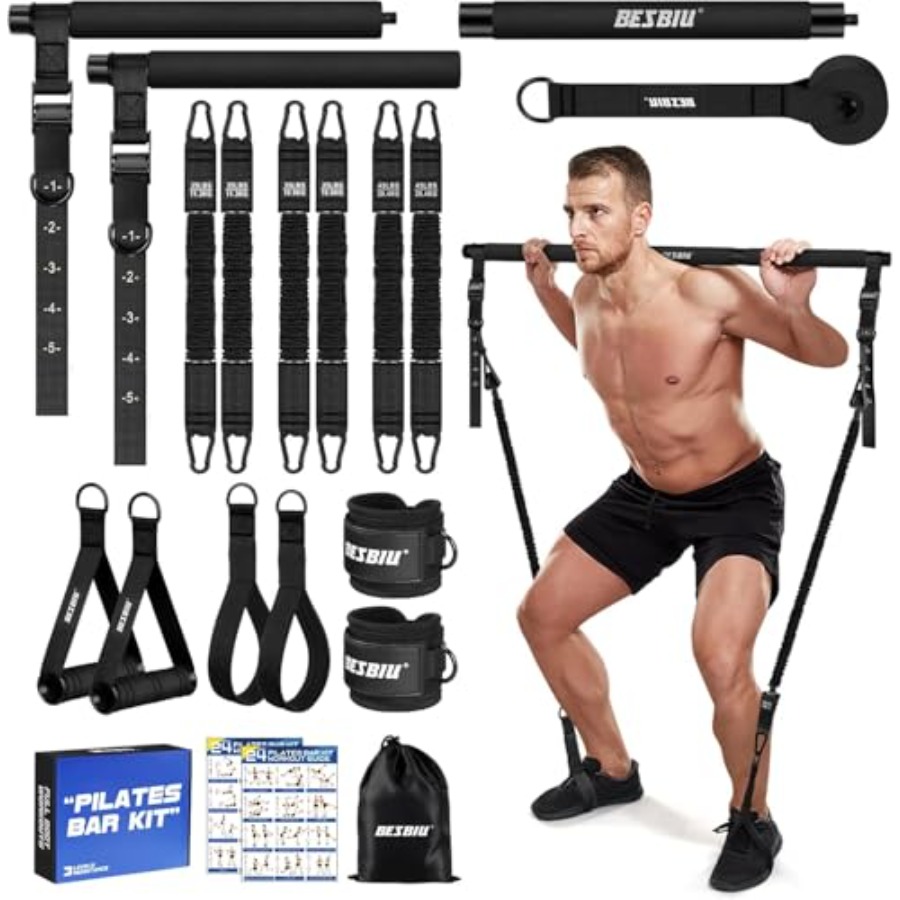 Heavy Equipment Working - Pilates Bar Kit with Resistance Bands
