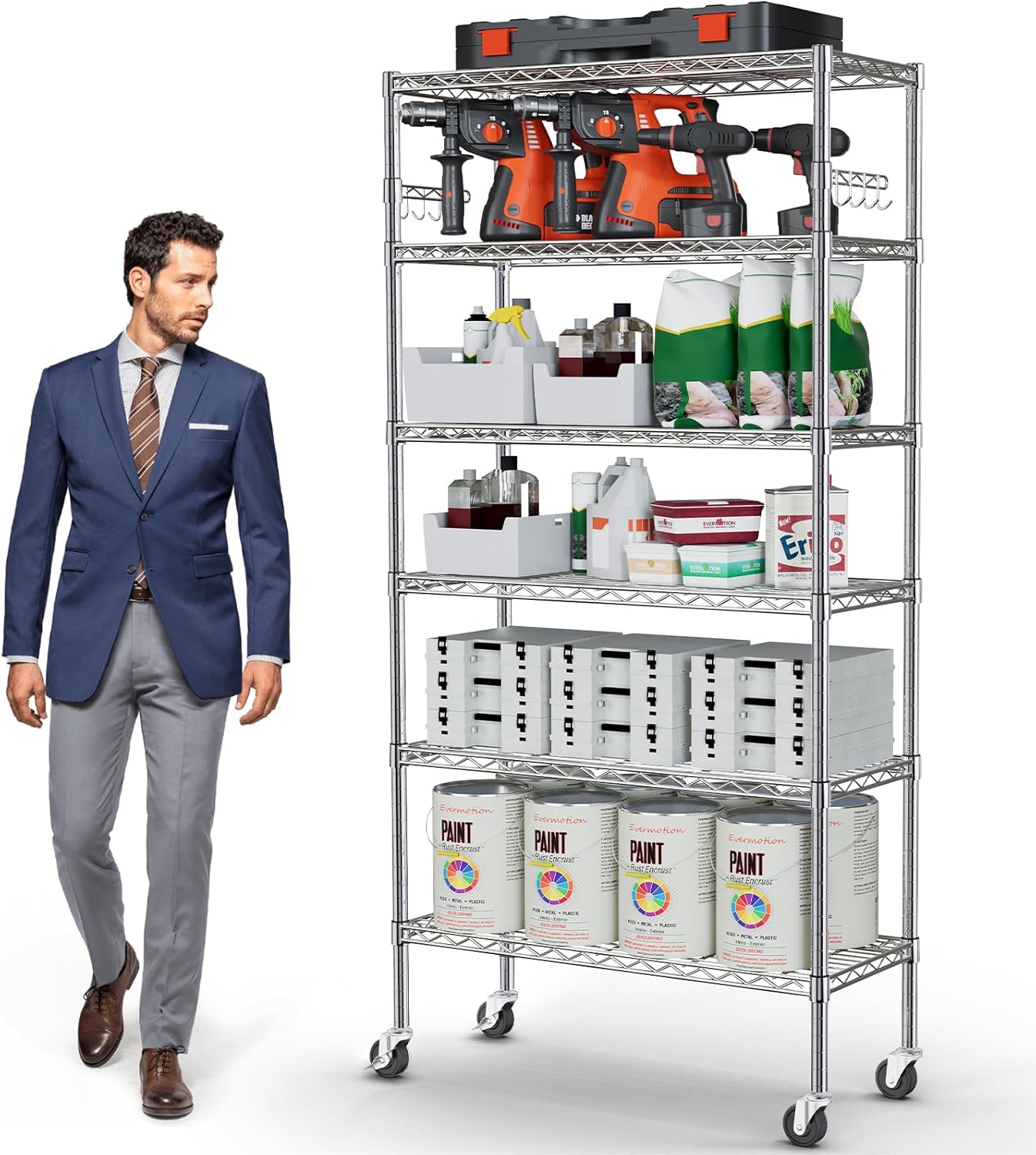 Heavy Equipment Unit - 6-layer heavy-duty metal roller-type storage units,