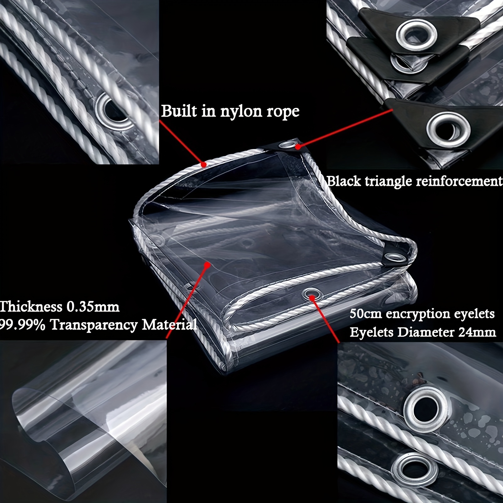 Heavy-Duty Transparent Tarp, W - огляд і ціна Heavy Equipment Unit