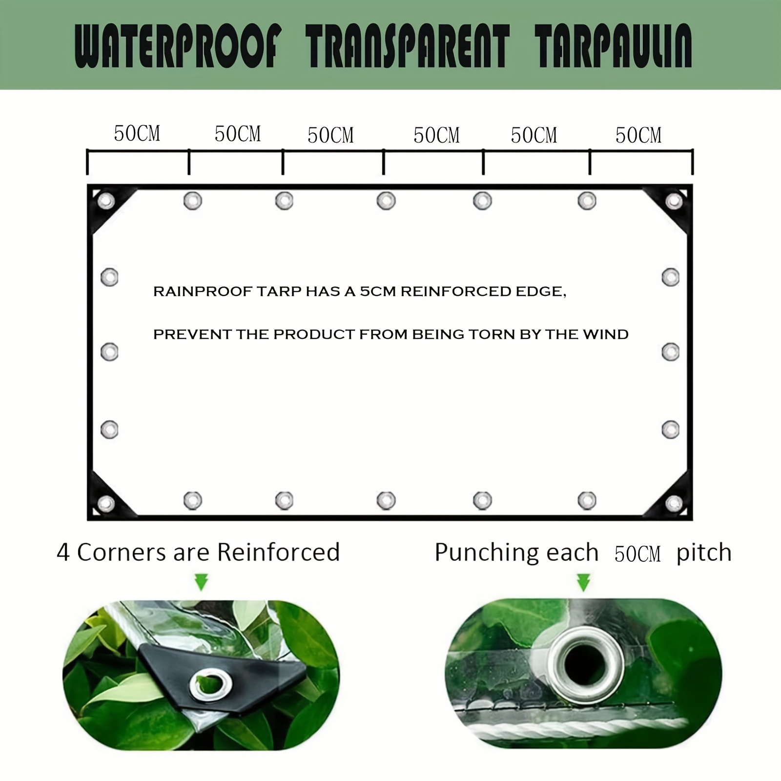 Heavy-Duty Transparent Tarp, W - огляд і ціна Heavy Equipment Unit