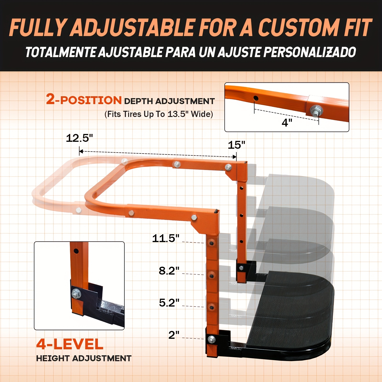 Collapsible Orange Wheel Chock - огляд і ціна Heavy Equipment Unit
