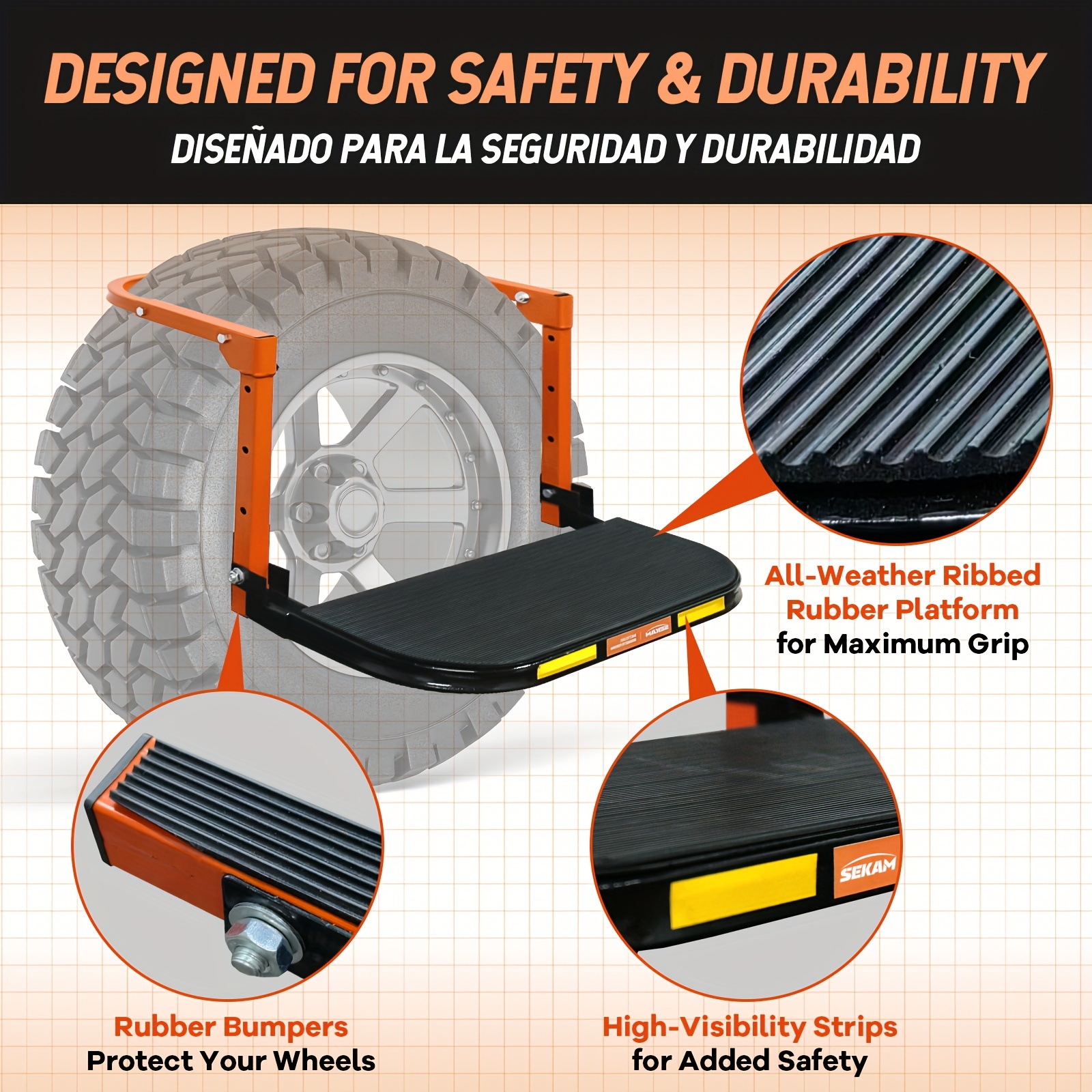 Collapsible Orange Wheel Chock - огляд і ціна Heavy Equipment Unit