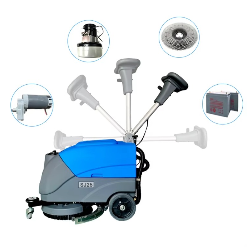 SJ 25  Folding  Handle  Batter - огляд і ціна Industrial Floor Scrubber